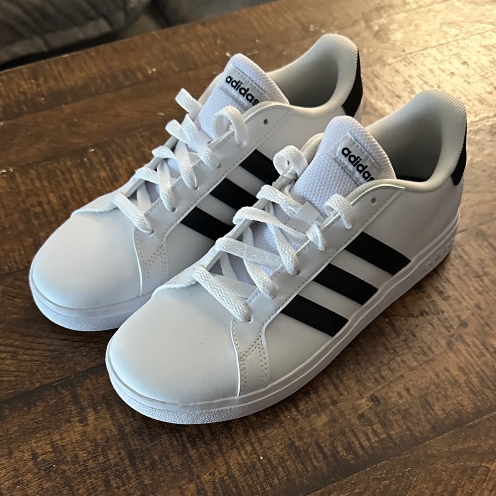 Adidas Kids White and Black Sneakers